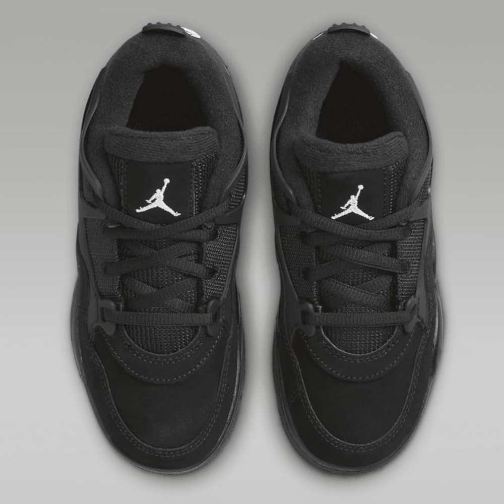 New Jordan 4 RM Little Kids' Shoes (FQ7936-004, Black/White)